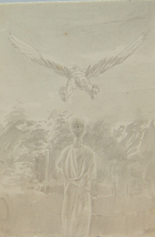 Peter Vos, gewassen tekening verkocht voor € 110!