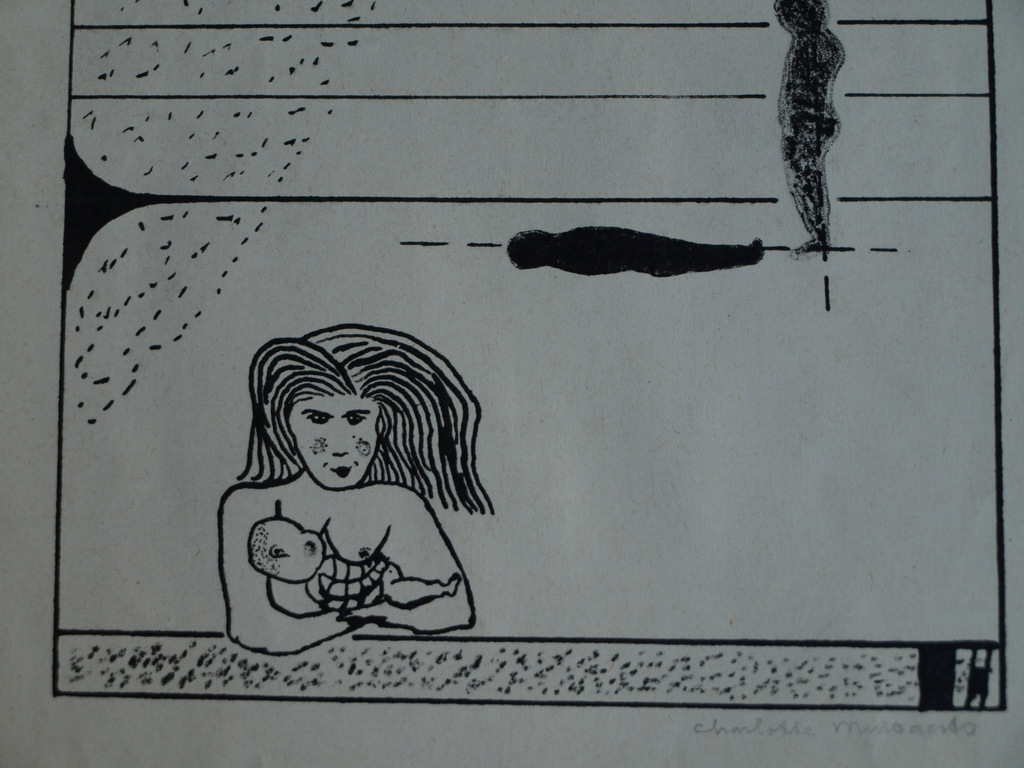 Charlotte Mutsaers : Tekening – Vrouw met baby – gesigneerd  kopen? Bied vanaf 1!