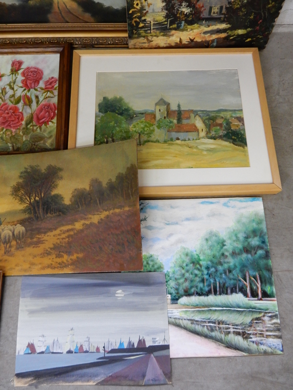 Oude en antieke olieverfschilderijen - lot van 21 stuks - Landschap kopen? Bied vanaf 1!