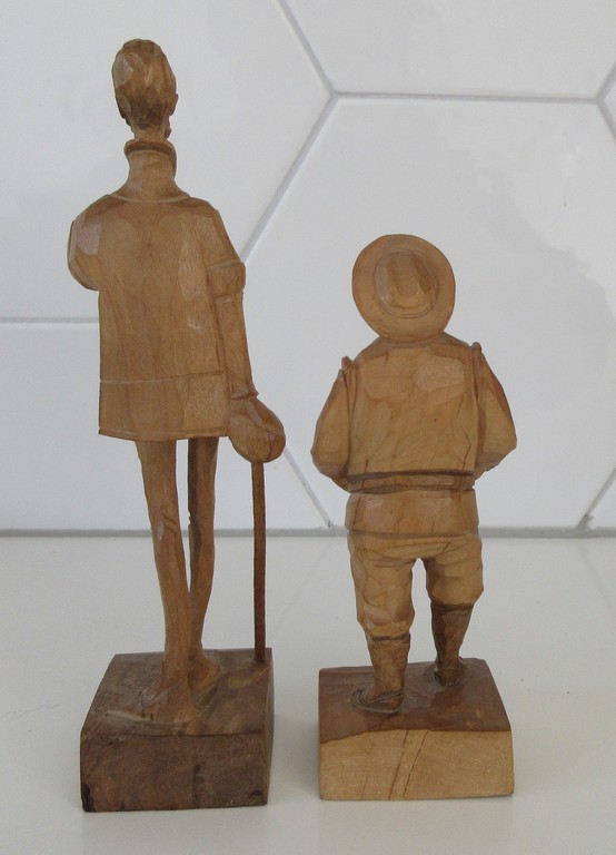 Ouro Artesania - Twee hand gesneden houten figuren van Don Quixote en Sancho Pan kopen? Bied vanaf 25!