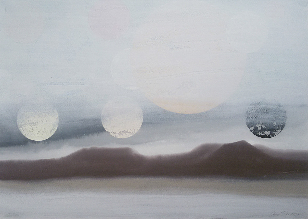 Henri Plaat - Landschap, gemengde techniek (mooi ingelijst) verkocht voor € 250!