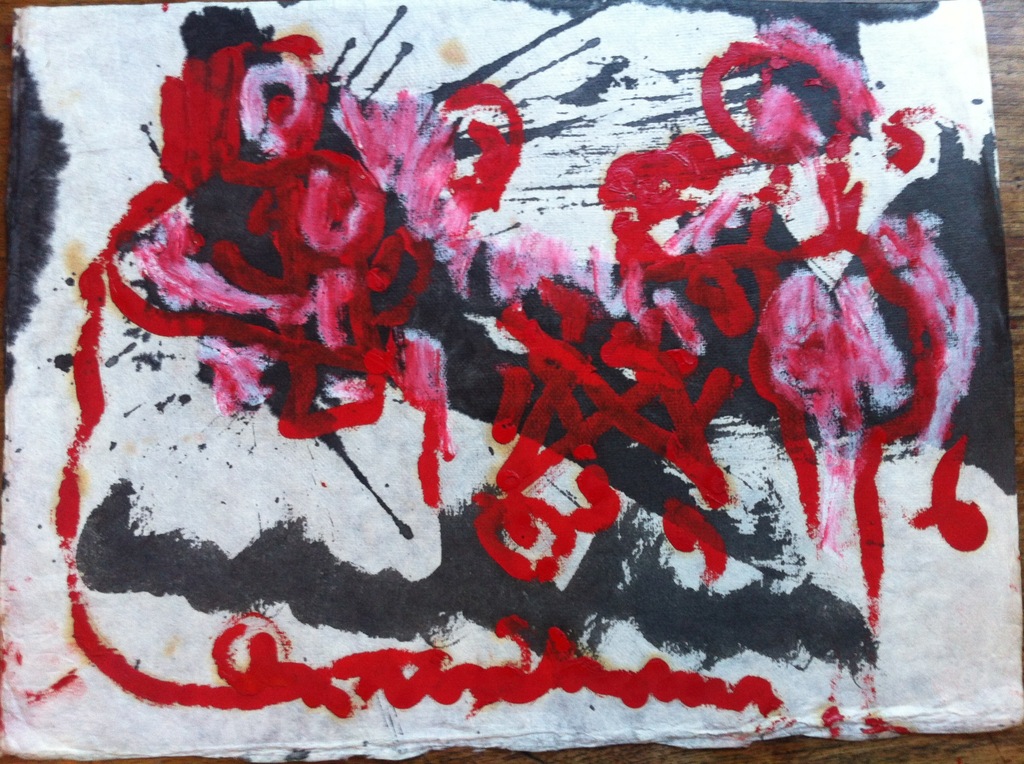 Anton Heyboer, Gesigneerde schildering op handgeschept papier kopen? Bied vanaf 1!