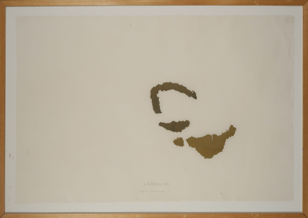 Cees Andriessen: Houtsnede op Rijstpapier, Zwijgende gouden engel - Ingelijst verkocht voor € 40!