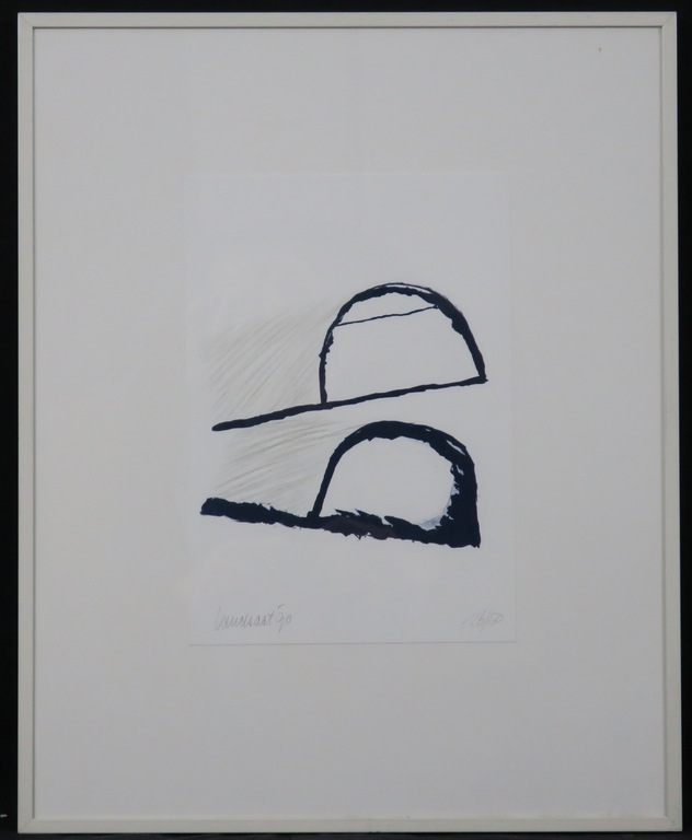 Hans Landsaat: Zeefdruk, Heuvels/schaduwen - Ingelijst kopen? Bied vanaf 35!