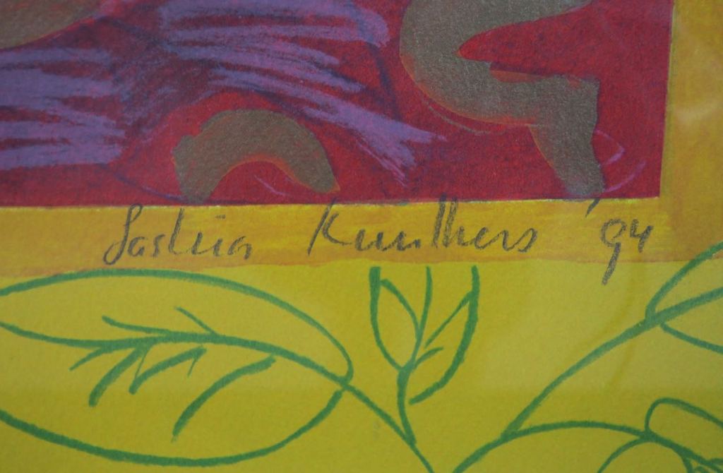 Saskia Kuulkers: Zeefdruk, Paradijsvogelbloemen - Ingelijst kopen? Bied vanaf 1!