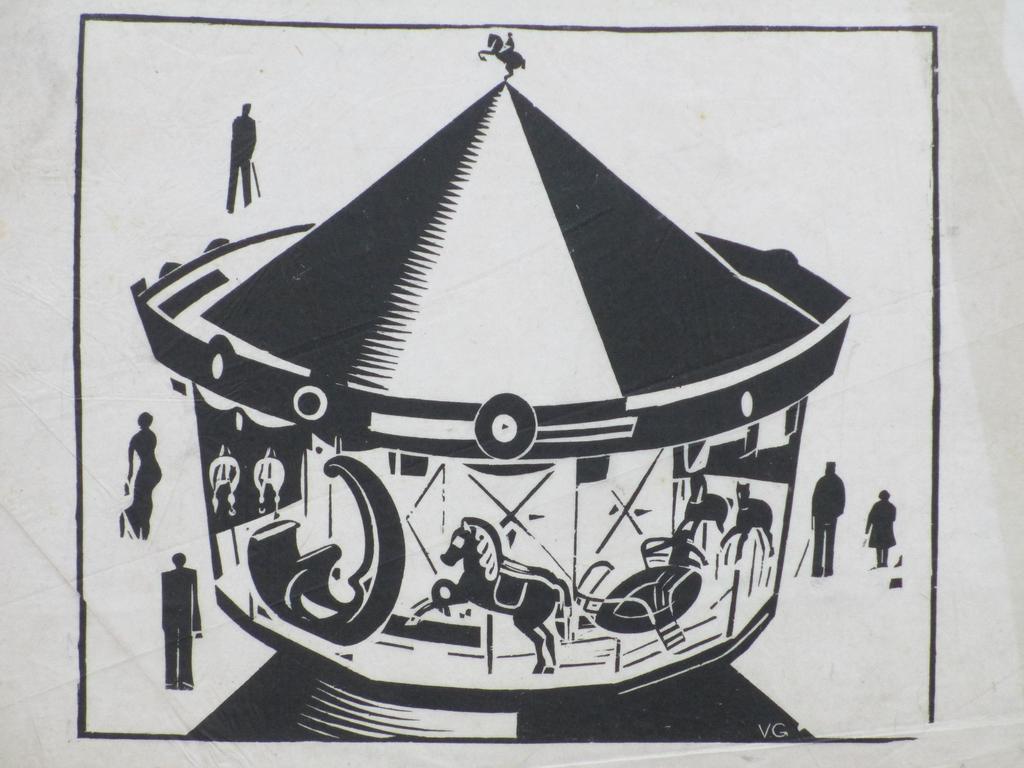 Dirk van Gulik, Draaimolen, Houtsnede kopen? Bied vanaf 40!