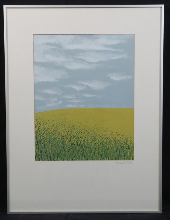 Onbekend gesigneerd: Acryl op papier, Z.T. (weiland) - Ingelijst kopen? Bied vanaf 1!