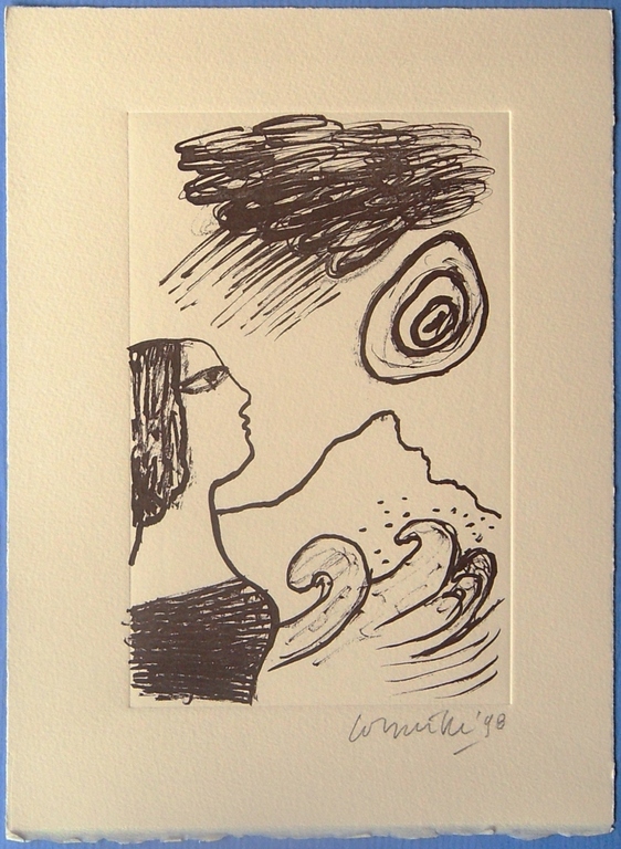 Corneille : Vrouw en zee (ets in bister) kopen? Bied vanaf 1!