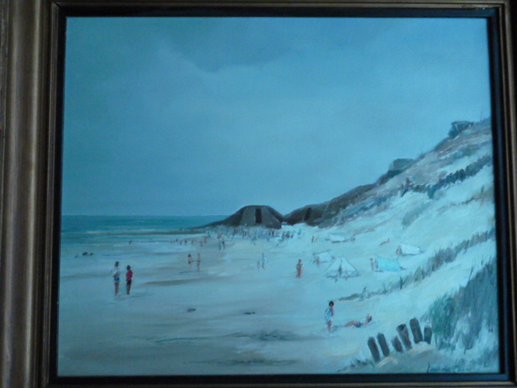 Jan de Leeuw - olieverf - Strandgezicht Camperduin kopen? Bied vanaf 250!