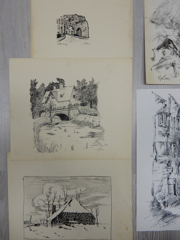 Job Frese (1914-1986) - serie van 7 tekeningen kopen? Bied vanaf 1!
