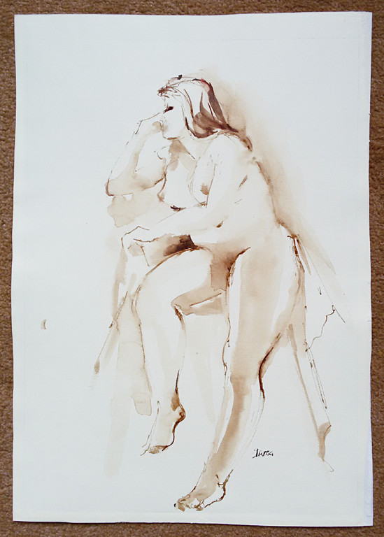 Zes naakten, 5x tekening en 1x aquarel kopen? Bied vanaf 1!
