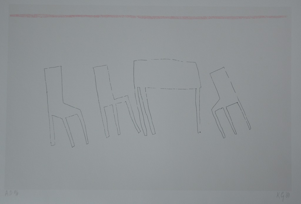 Klaas Gubbels - Klaas Gubbels / K.Schippers - zeefdruk - verlegen schaduwen oplage; 8 A/P ex. verkocht voor € 50!