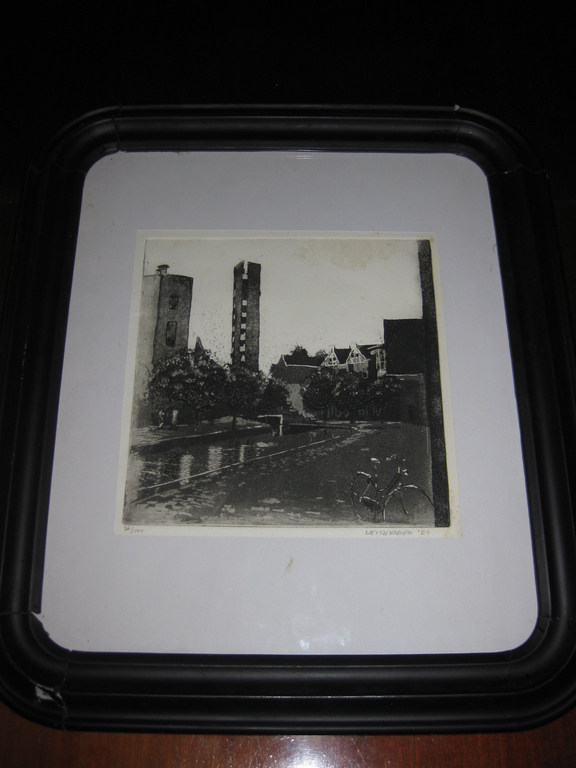 Aparte ets in lijst - gesigneerd en oplage - onleesbaar kopen? Bied vanaf 15!