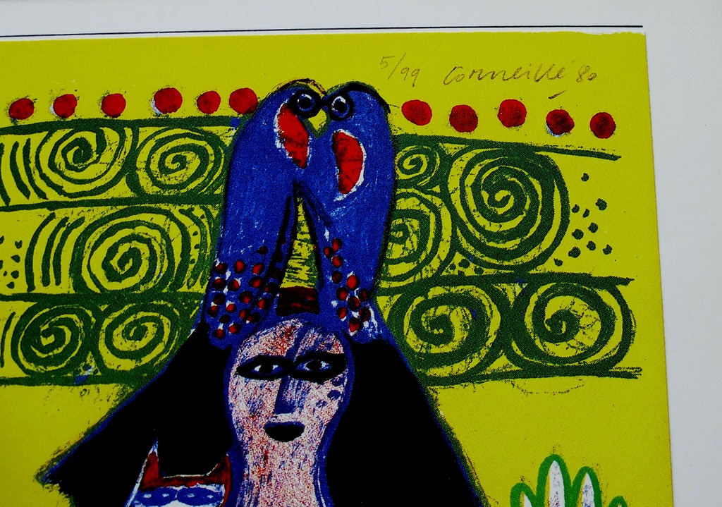 Corneille, litho: Femme et oiseaux, 1980, handgesigneerd kopen? Bied vanaf 1!