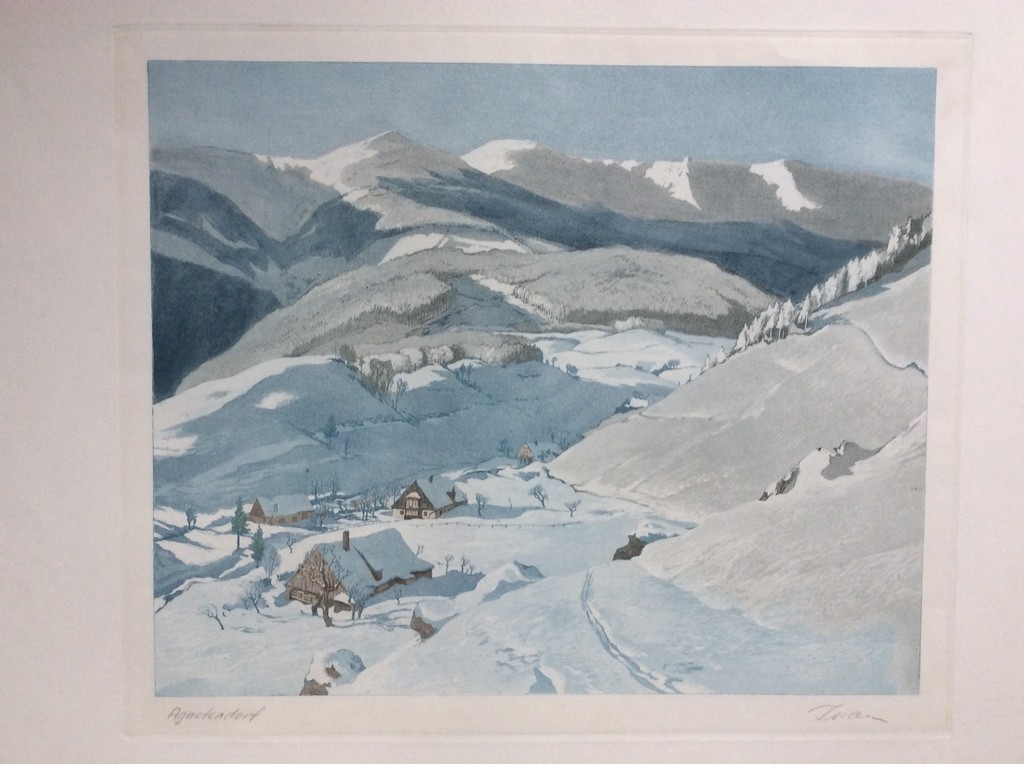 Onbekende kunstenaar - 2x grote ets/aquatint, gesign.ca.1930 kopen? Bied vanaf 10!