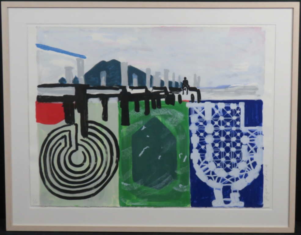 Cees Dolk: Zeefdruk, Figurenplan 4 -Ingelijst kopen? Bied vanaf 40!