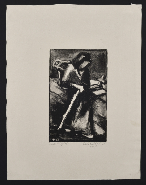 Aart van Dobbenburgh: Litho - Langs het Graf  - 1924 kopen? Bied vanaf 25!