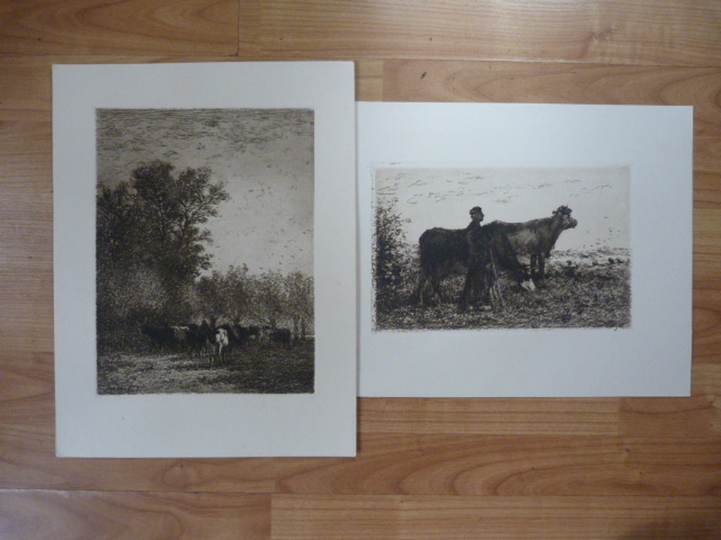 Jan Vrolijk  (  1846 - 1894  )  -  twee etsen. kopen? Bied vanaf 1!