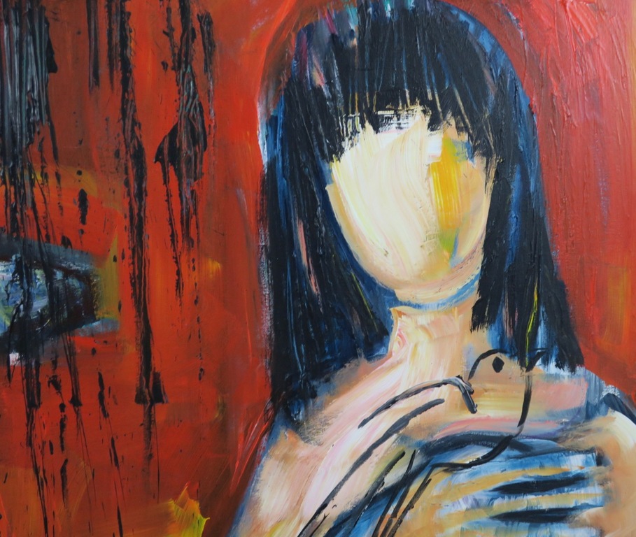 Franca Muller Jabusch: Olieverf op doek, Vrouw en vogel kopen? Bied vanaf 50!