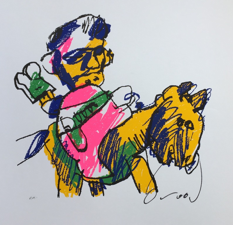 Herman Brood - Originele Kleurenzeefdruk: Man op paard kopen? Bied vanaf 1!