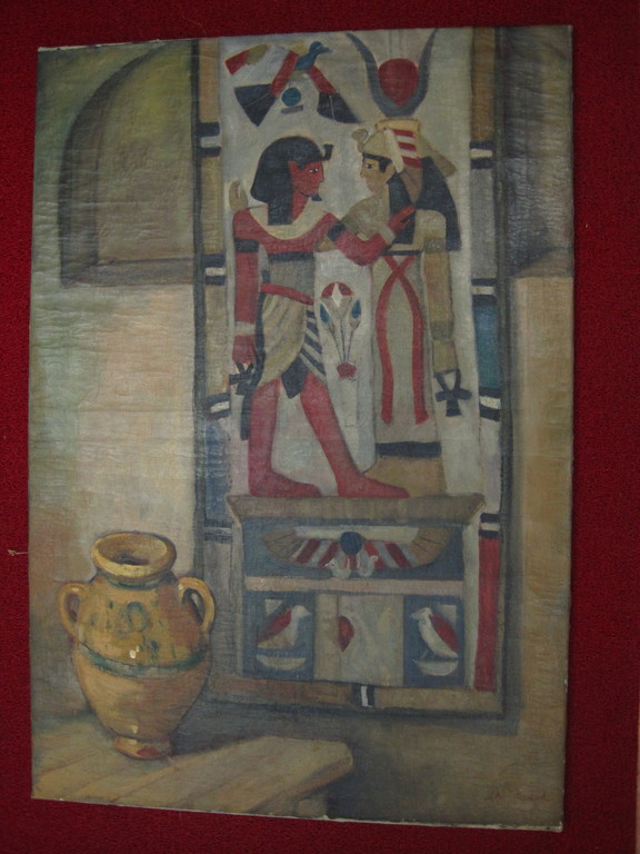  Bijzonder olieverf "interieur atelier met Egypte wandkleed" Louis Saalborn 1891 kopen? Bied vanaf 1!