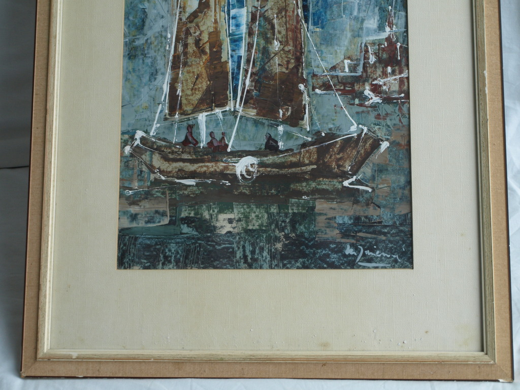 Onbekend – Gouache, Zeilschip – gesigneerd & ingelijst - ca 1940 kopen? Bied vanaf 1!