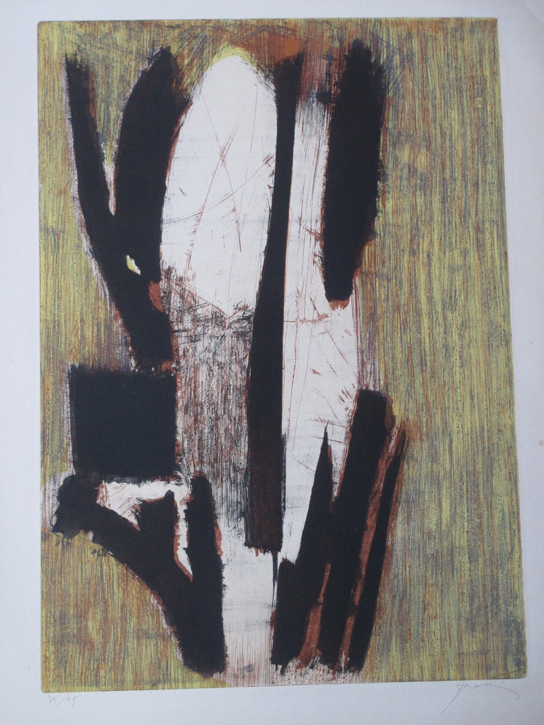 Onbekend, Abstracte compositie, Kleurets verkocht voor € 35!