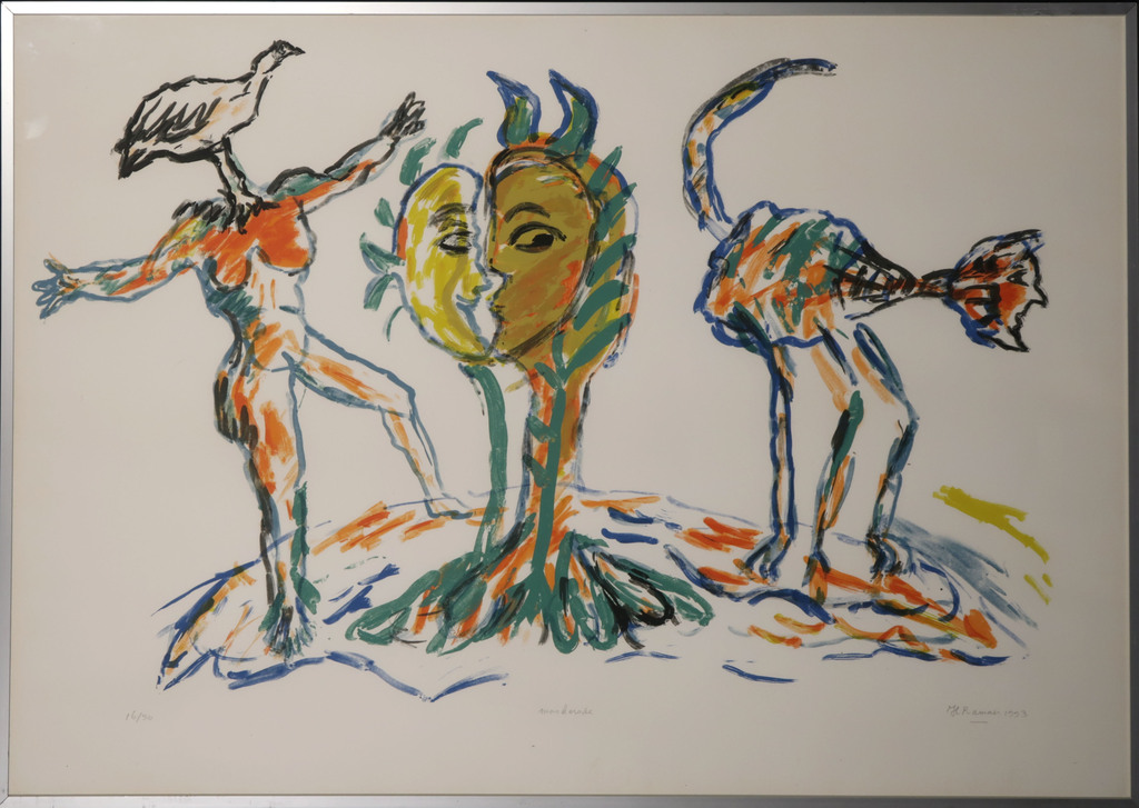 Hanny Ramaer: Zeefdruk, Maskerade - Ingelijst kopen? Bied vanaf 1!