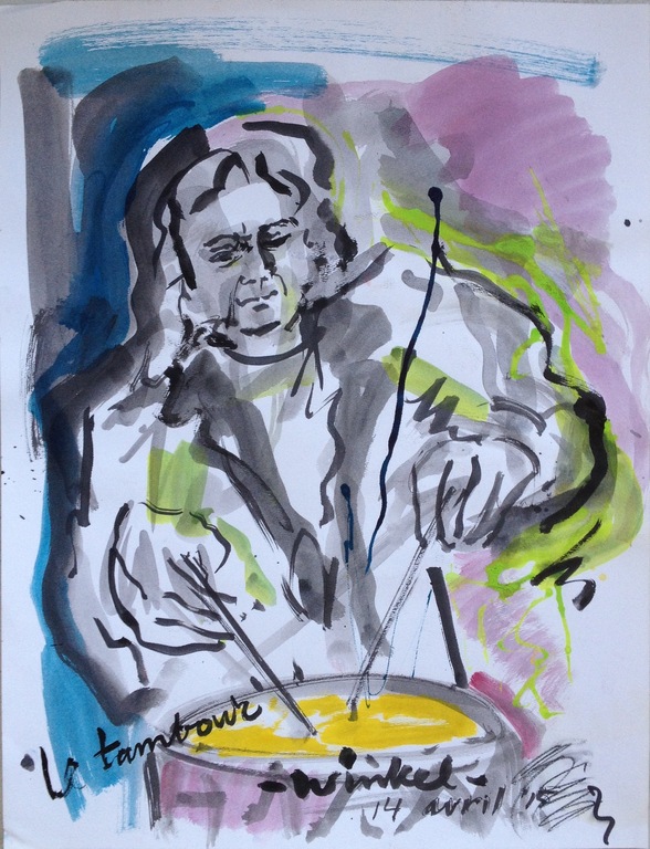 Arien Winkel - Le Trombour - Origineel werk op papier kopen? Bied vanaf 1!