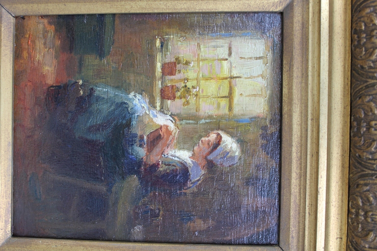 martinus Johannes Schild    Olieverf op paneel   titel: Boerenmeisje bij raam kopen? Bied vanaf 400!