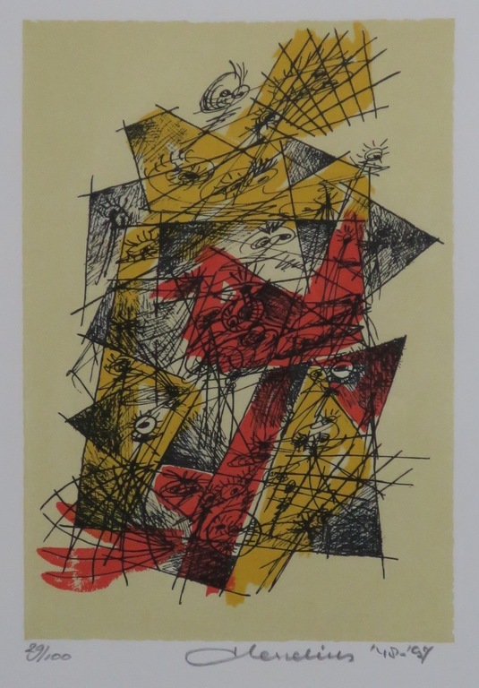 Henk Hesselius: Litho, Experimenteel universum I - Ingelijst kopen? Bied vanaf 25!