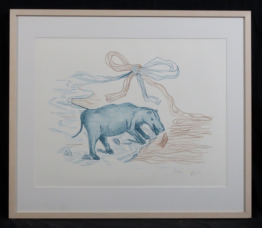 Helen Frik: Litho, Wildebeesten - Ingelijst kopen? Bied vanaf 1!