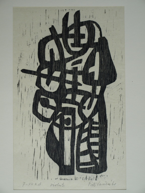 Frits Vanèn :  Houtsnede – Violiste – 1961 – oplage 15 ex. kopen? Bied vanaf 1!