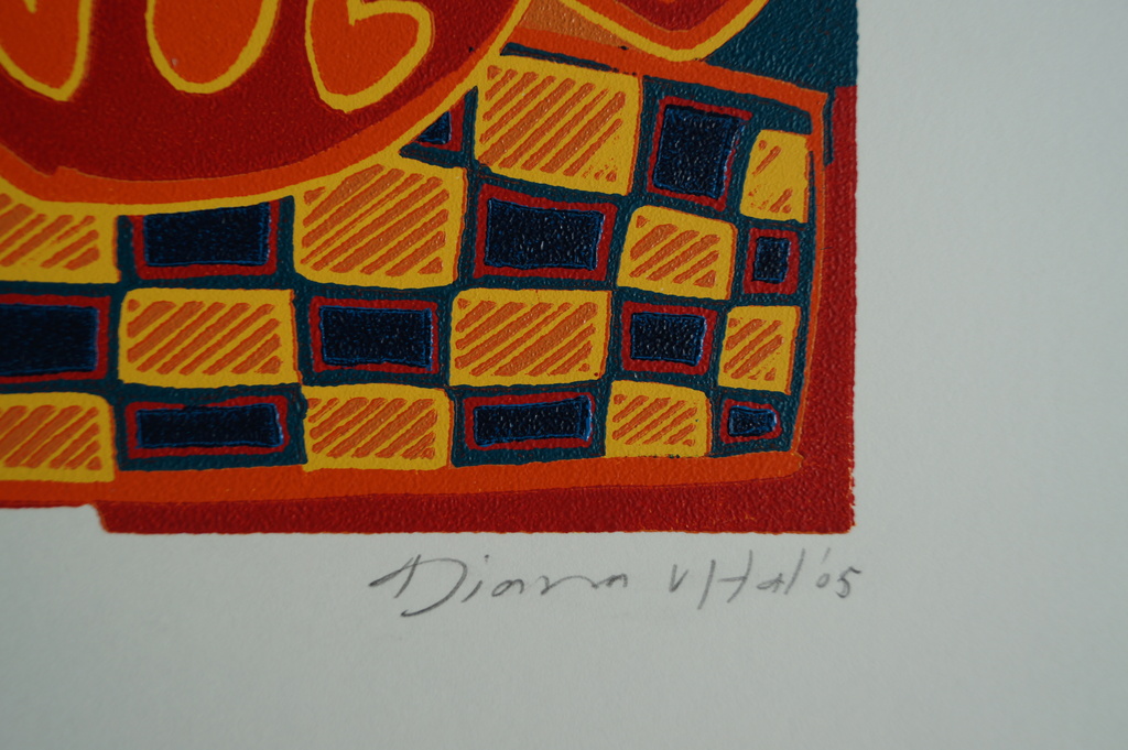 Diana van Hal - gesigneerde linosnede - 35 ex. kopen? Bied vanaf 1!