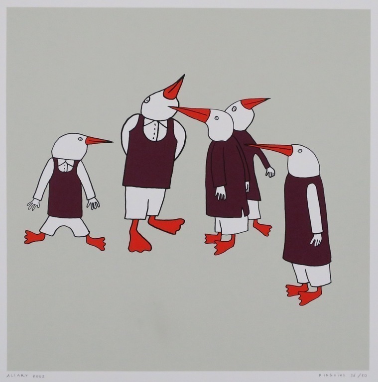 Jeroen Allart: Zeefdruk, Pinguins kopen? Bied vanaf 1!