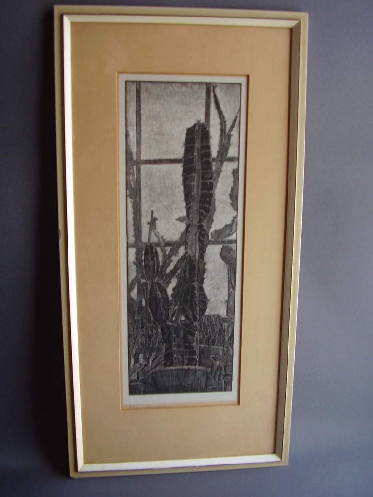 Anna Egter van Wissekerke: lithografie, cactussen voor een raam - 1915 kopen? Bied vanaf 45!