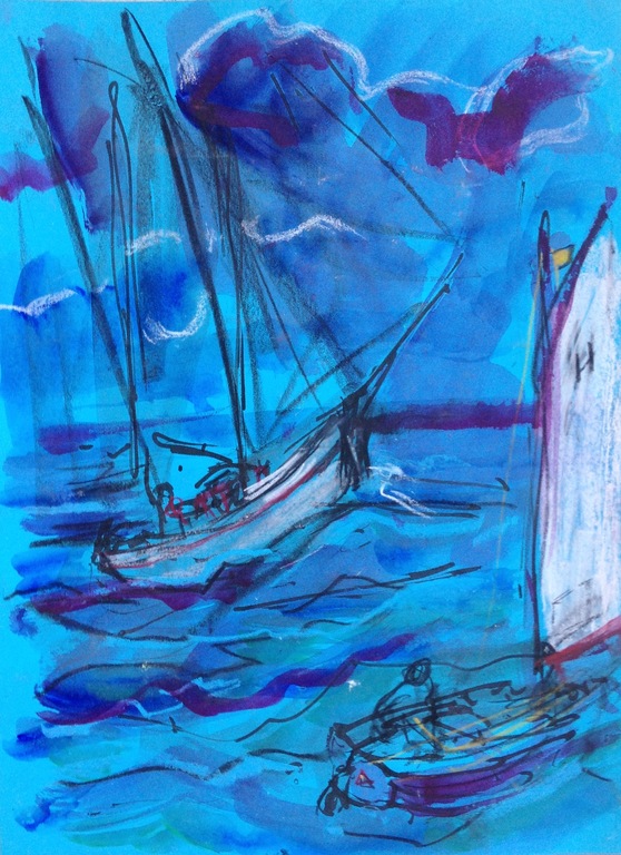 Arien Winkel - IJsselmeer - Origineel werk op papier kopen? Bied vanaf 1!