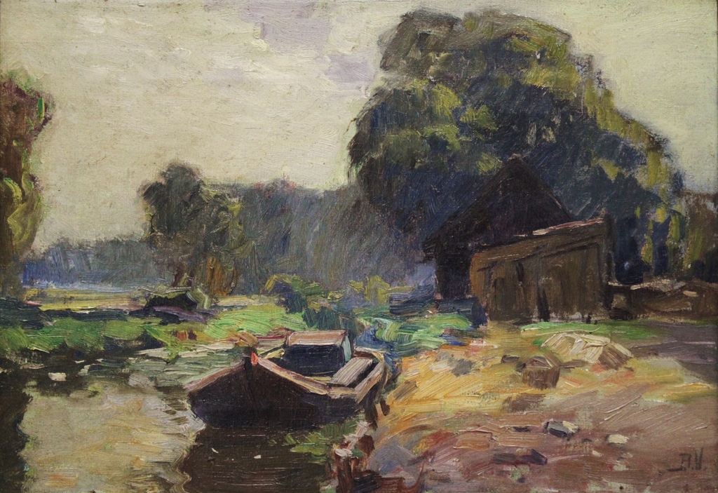 Ben Viegers: Olieverf op doek, Landschap verkocht voor € 375!