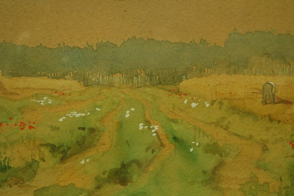 Arie Zonneveld (1905-1941) - aquarel - landschap met korenschoven en figuren kopen? Bied vanaf 155!