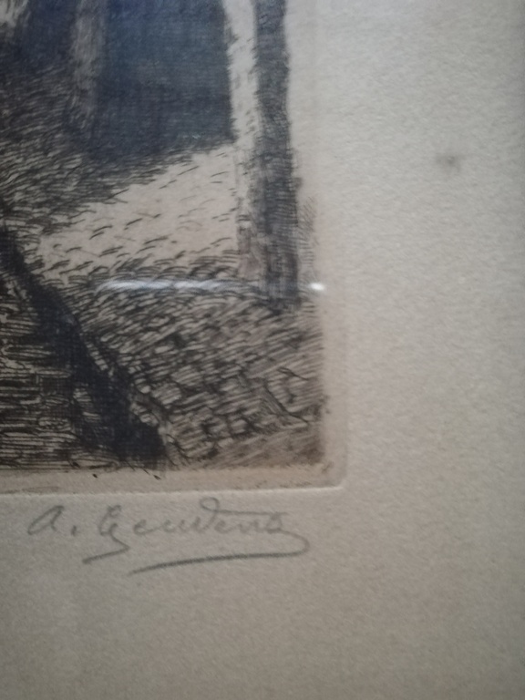 Albert Geudens (1869 - 1949) ets - Mechelse kerktoren kopen? Bied vanaf 1!