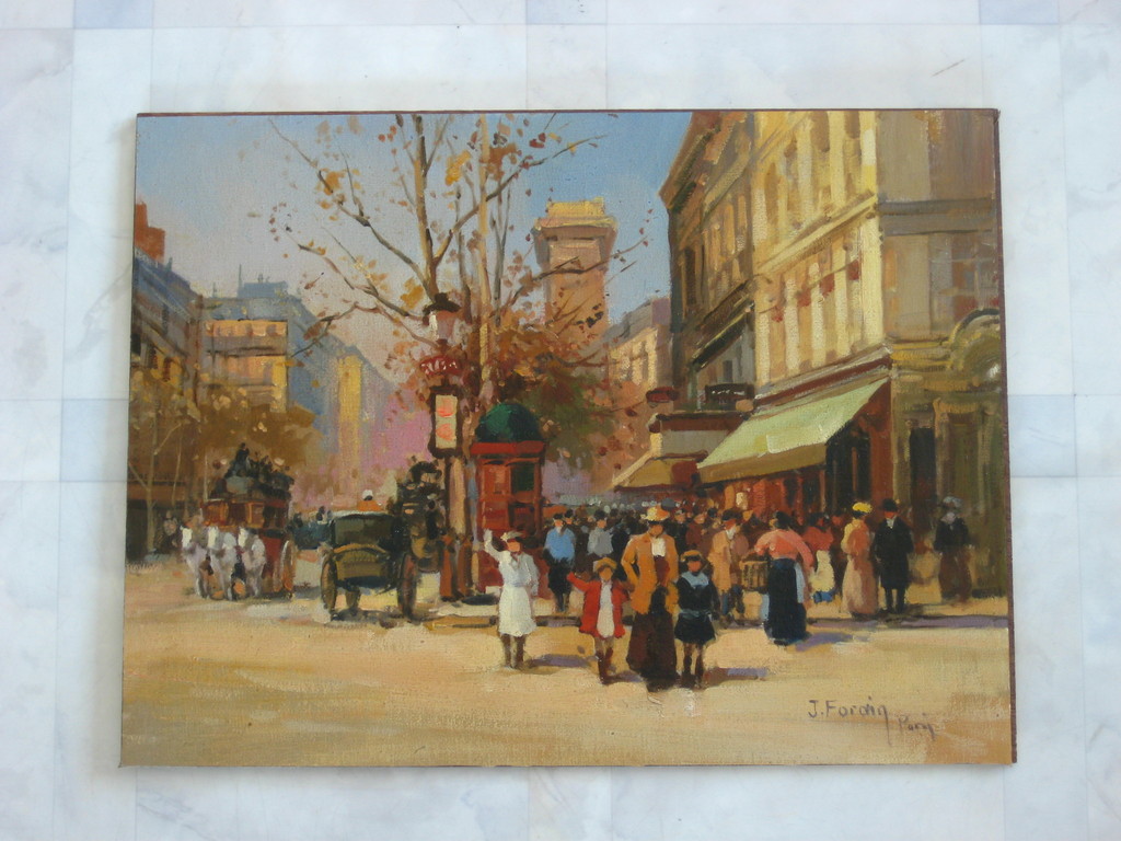 Jean Forain (1947-). Marouflage. Parijs. kopen? Bied vanaf 125!