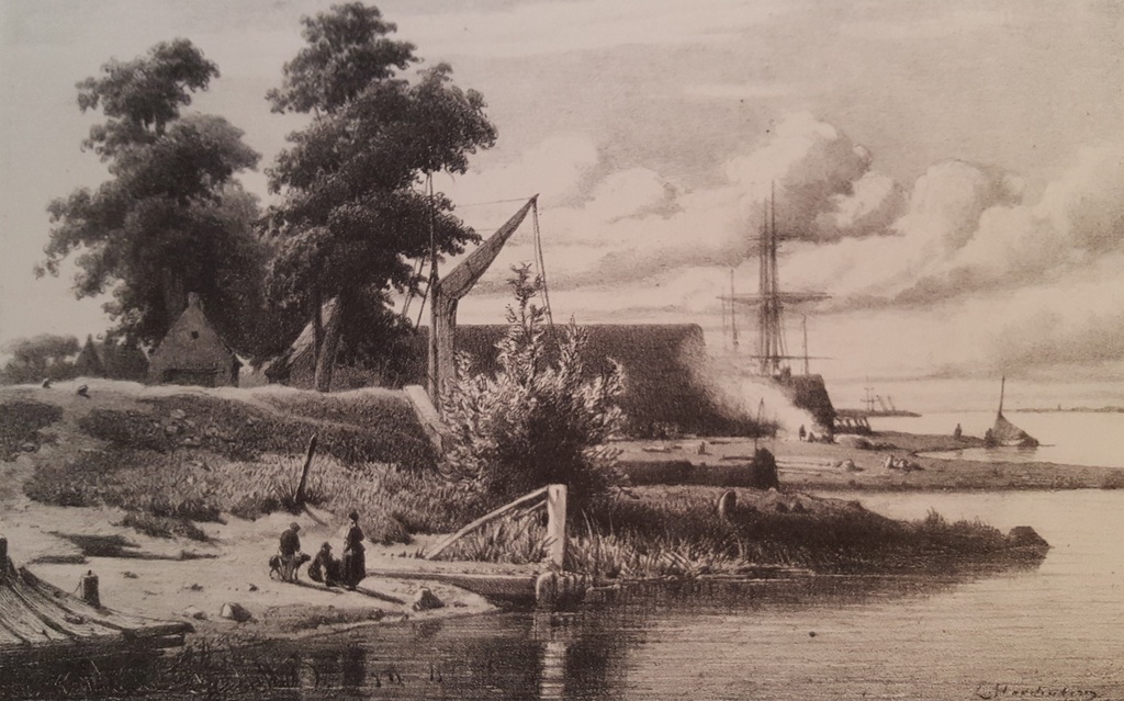 Lambertus Hardenberg (1822-1900) - litho, gesigneerd in de plaat verkocht voor € 39!