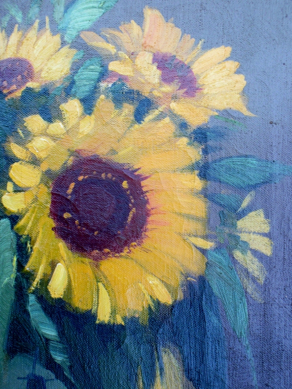 Tilly Moes (1899-1979) - olieverf Zonnebloemen - 50x40 cm kopen? Bied vanaf 40!