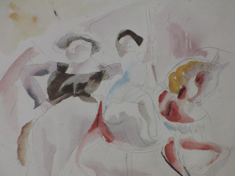 Anoniem (Franse School), In de draaimolen, Gemengde techniek kopen? Bied vanaf 1!