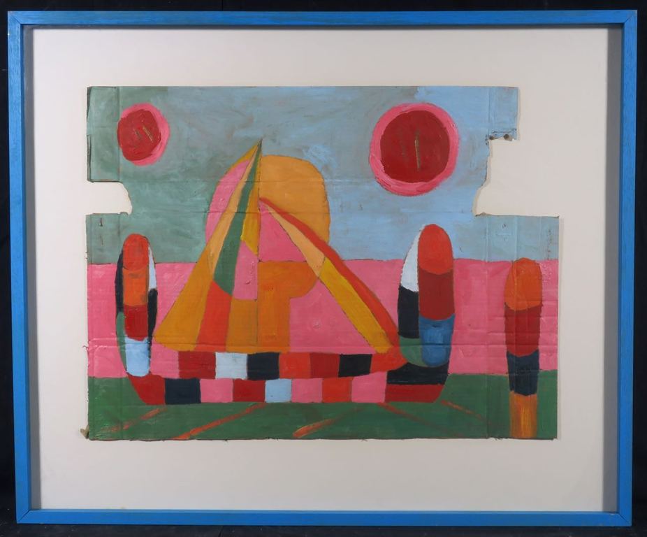 Meertje Kaal: Olieverf op karton, Zonder titel - Ingelijst kopen? Bied vanaf 20!