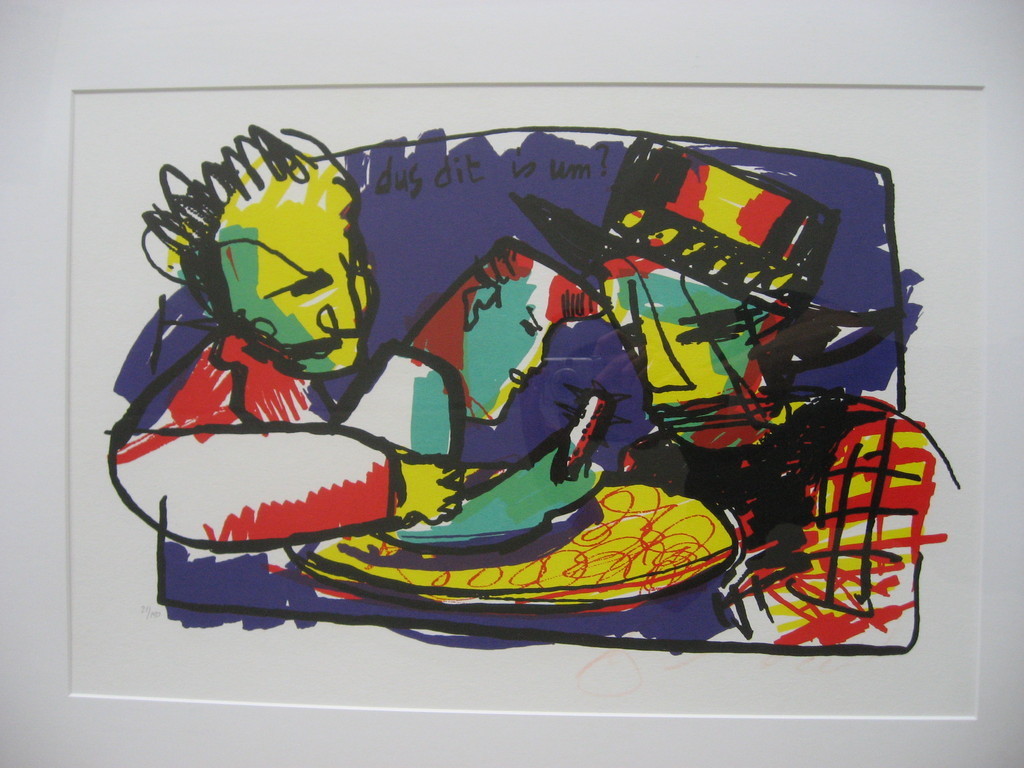 Herman Brood: Kleurenzeefdruk, Dus dit is um?, INGELIJST kopen? Bied vanaf 175!