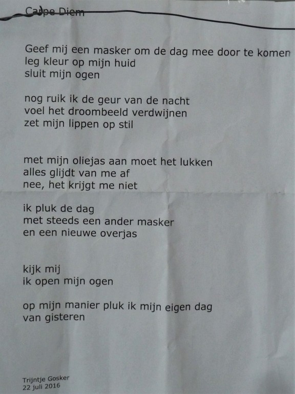 Gemengde techniek, uniek werk, titel: 'Carpe diem'. kopen? Bied vanaf 40!