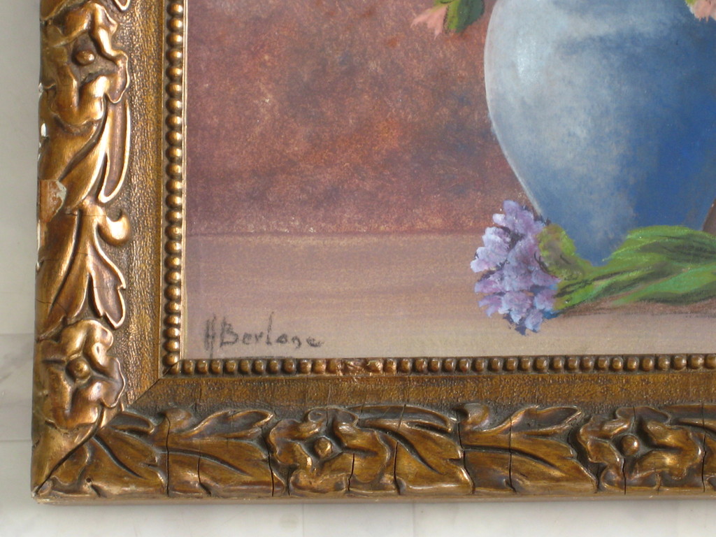 H.J.M. Berlage. Gemengde techniek. Stilleven met bloemen. kopen? Bied vanaf 1!