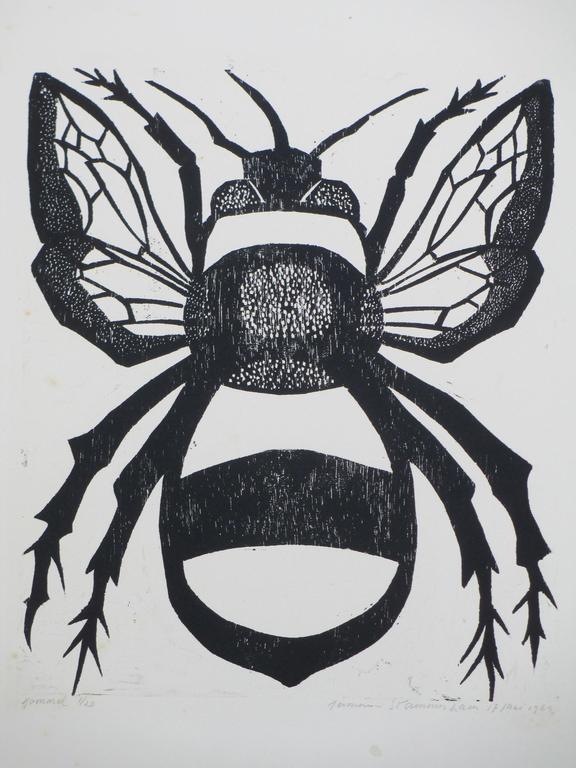 Hermann Stammeshaus, Hommel, Houtsnede 1964 verkocht voor € 90!