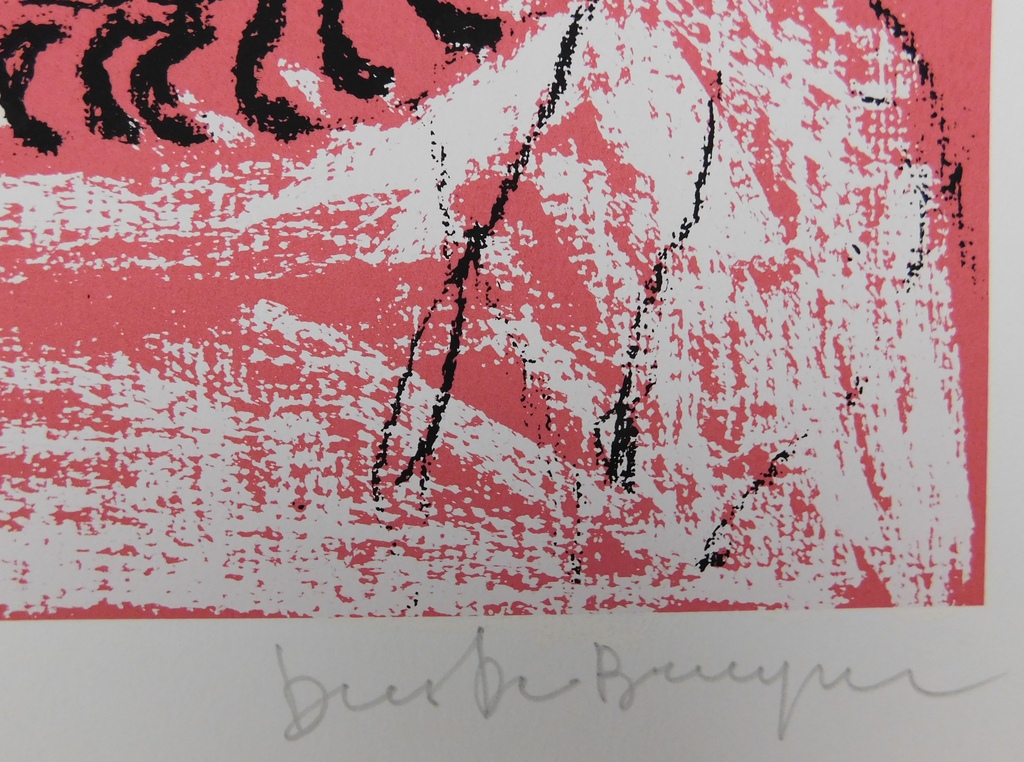 Dees de Bruyne - Kleurenlitho - Homme rouge kopen? Bied vanaf 75!